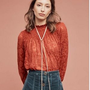 Anthropologie Deletta Amanna Lace Top Size M
